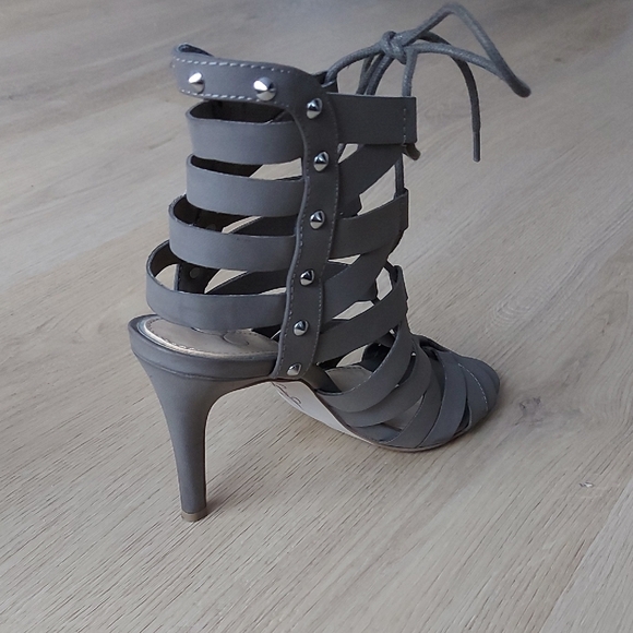 Jessica Simpson Gray Lace-Up Heels - Picture 9 of 13